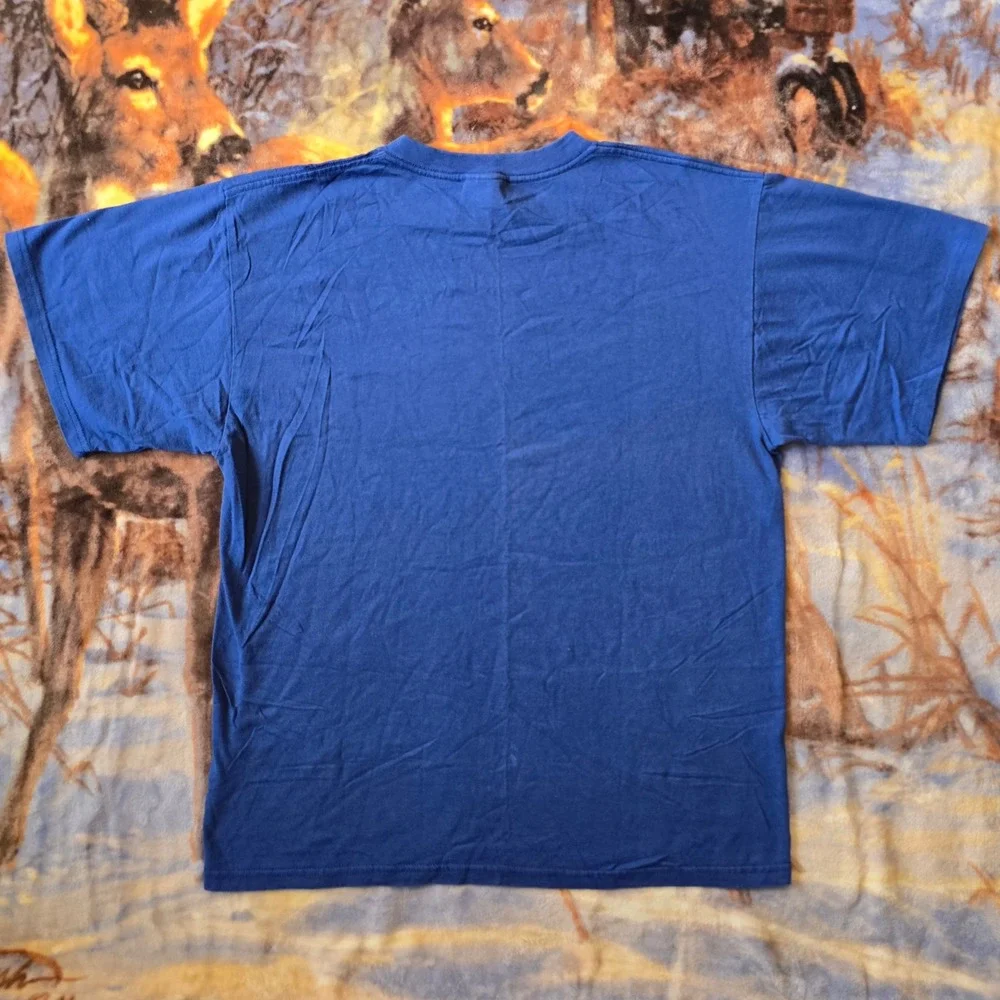 Vintage Nike Y2K Boxy Oversized Essential Swoosh Royal Blue Faded Tee sz M/L